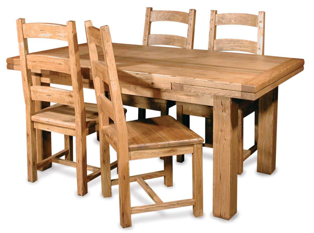 Wooden dining tables and chairs