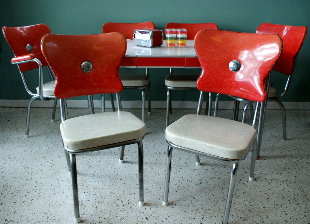 1950ﾒs retro kitchen table chairs photo - 9