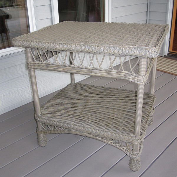 Bar Harbor Outdoor Wicker Accent Table photo - 1