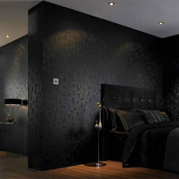 Black Wallpaper Room Designs photo - 2