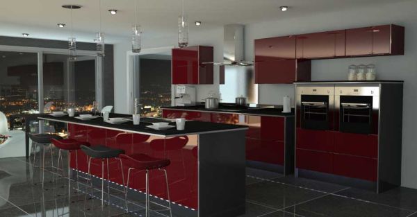 Black and Red Modern Kitchen photo - 3