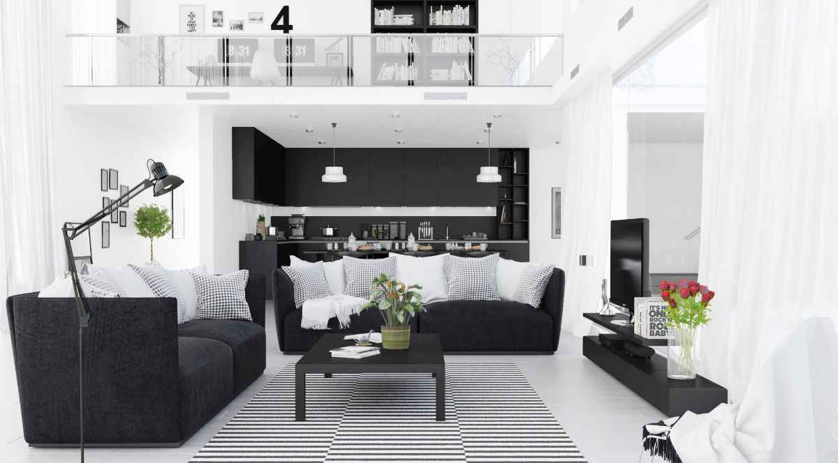 Black and White Living Room photo - 10
