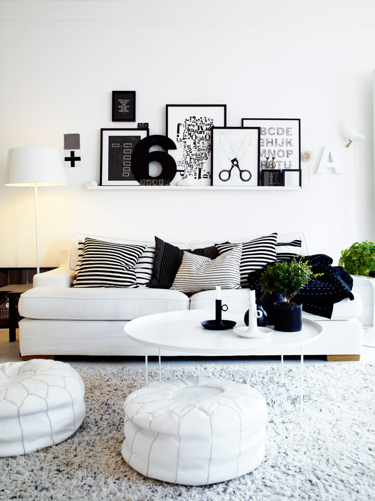 Black and White Living Room photo - 2