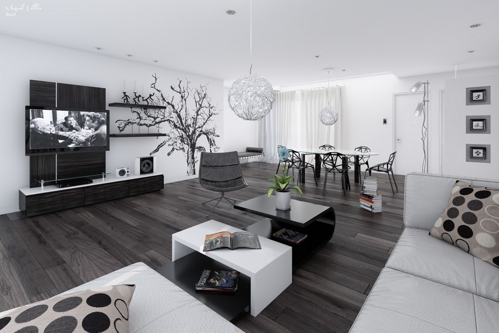 Black and White Living Room photo - 6