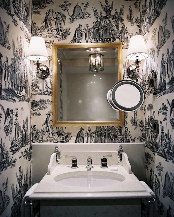 Black and White Wallpaper for Bathrooms photo - 7