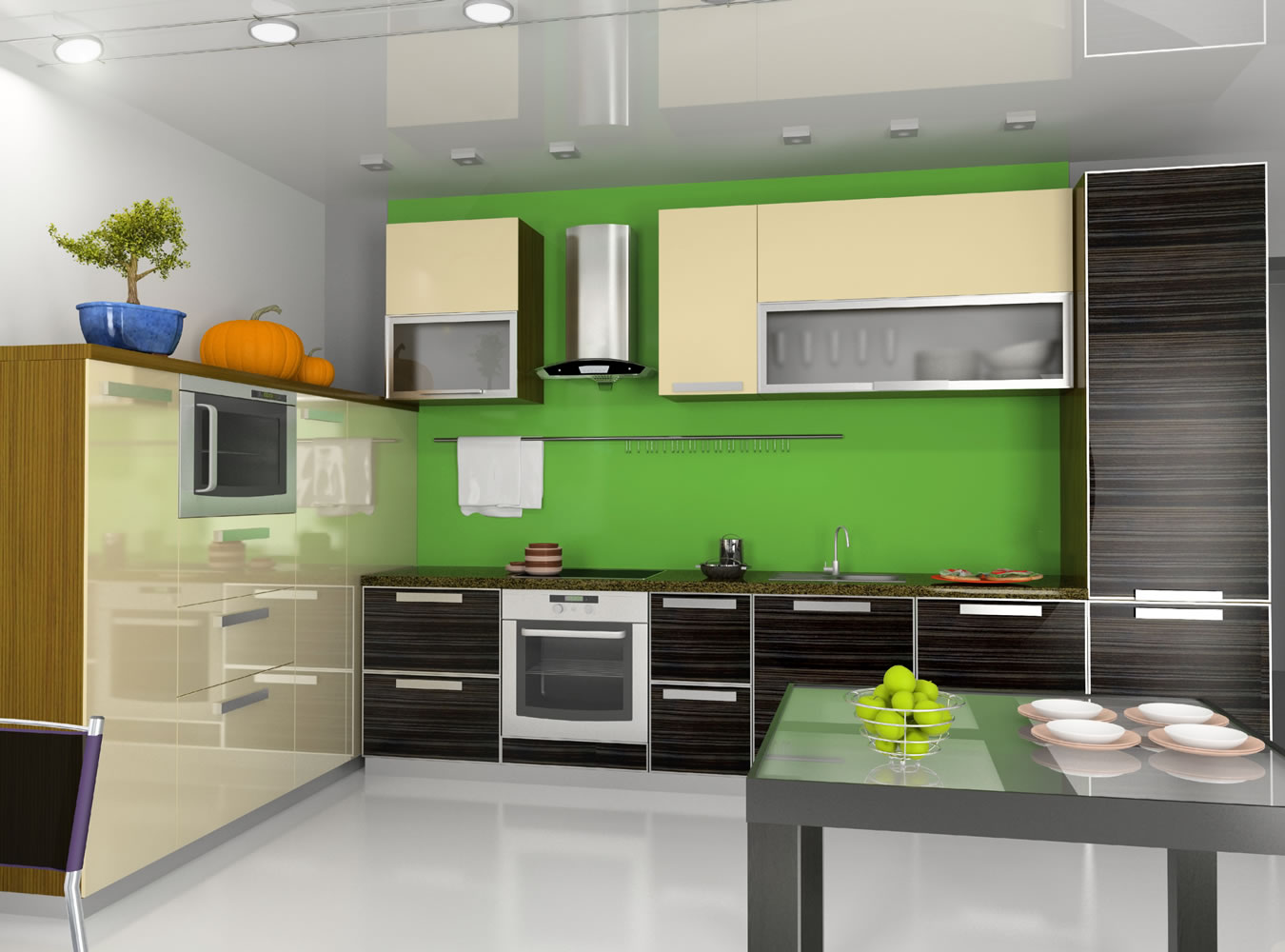 Modern Kitchen with Green Accent photo - 1