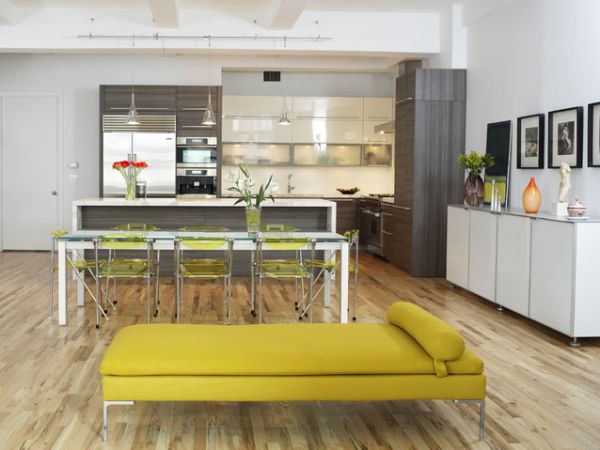 Modern yellow and grey kitchen photo - 10