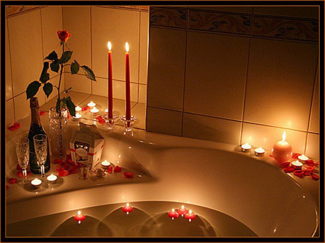 Roman Bath with Candlelight photo - 2