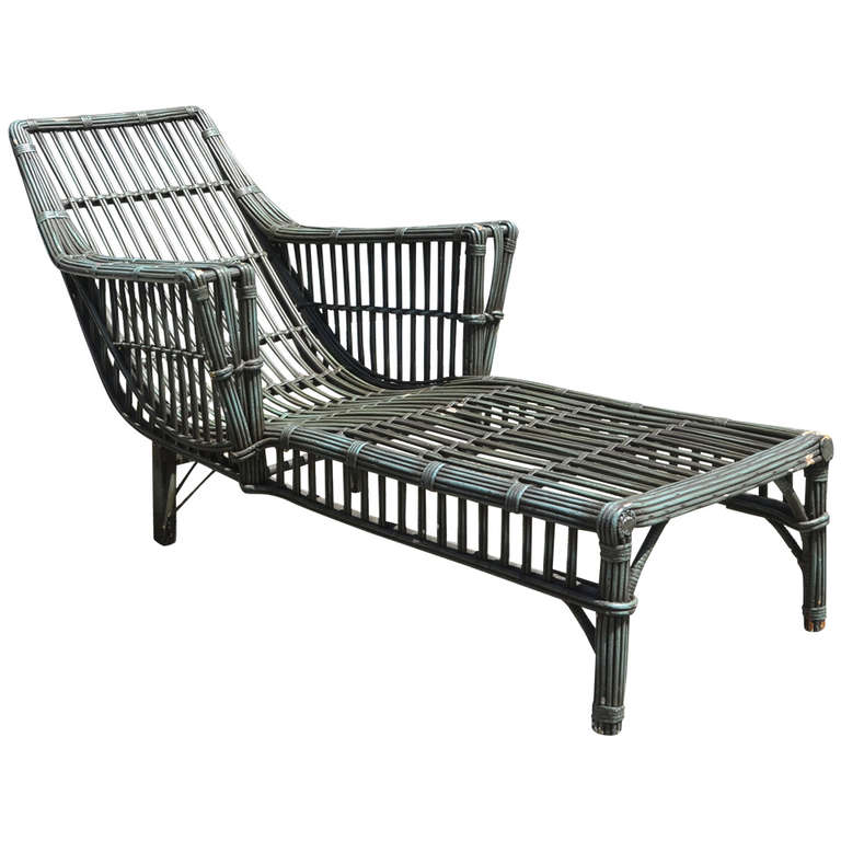 Vintage 1940s Wicker Chaise photo - 4