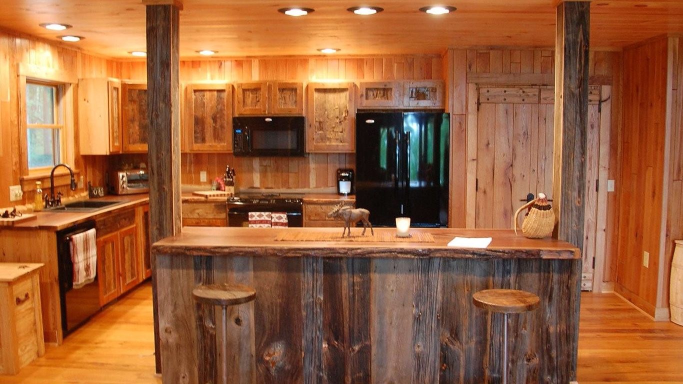 White Kitchen Interior with Wooden Countertop photo - 5