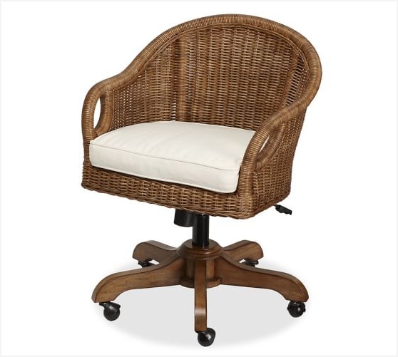 Wingate Rattan Swivel Desk Chair photo - 5