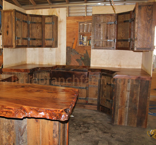 Wooden Rustic Kitchen Cabinets photo - 2