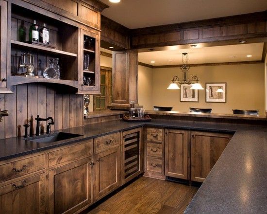 Wooden Rustic Kitchen Cabinets photo - 7