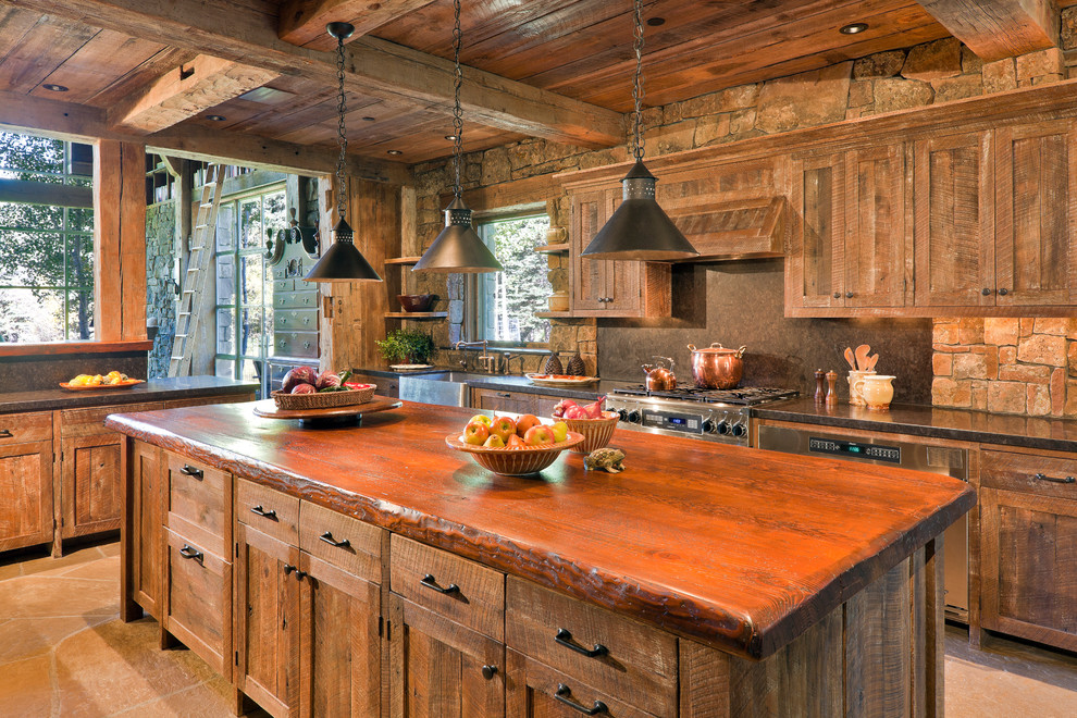 Wooden Rustic Kitchen Cabinets photo - 8
