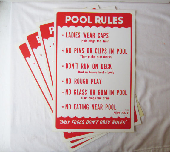 antique swimming pool signs photo - 3