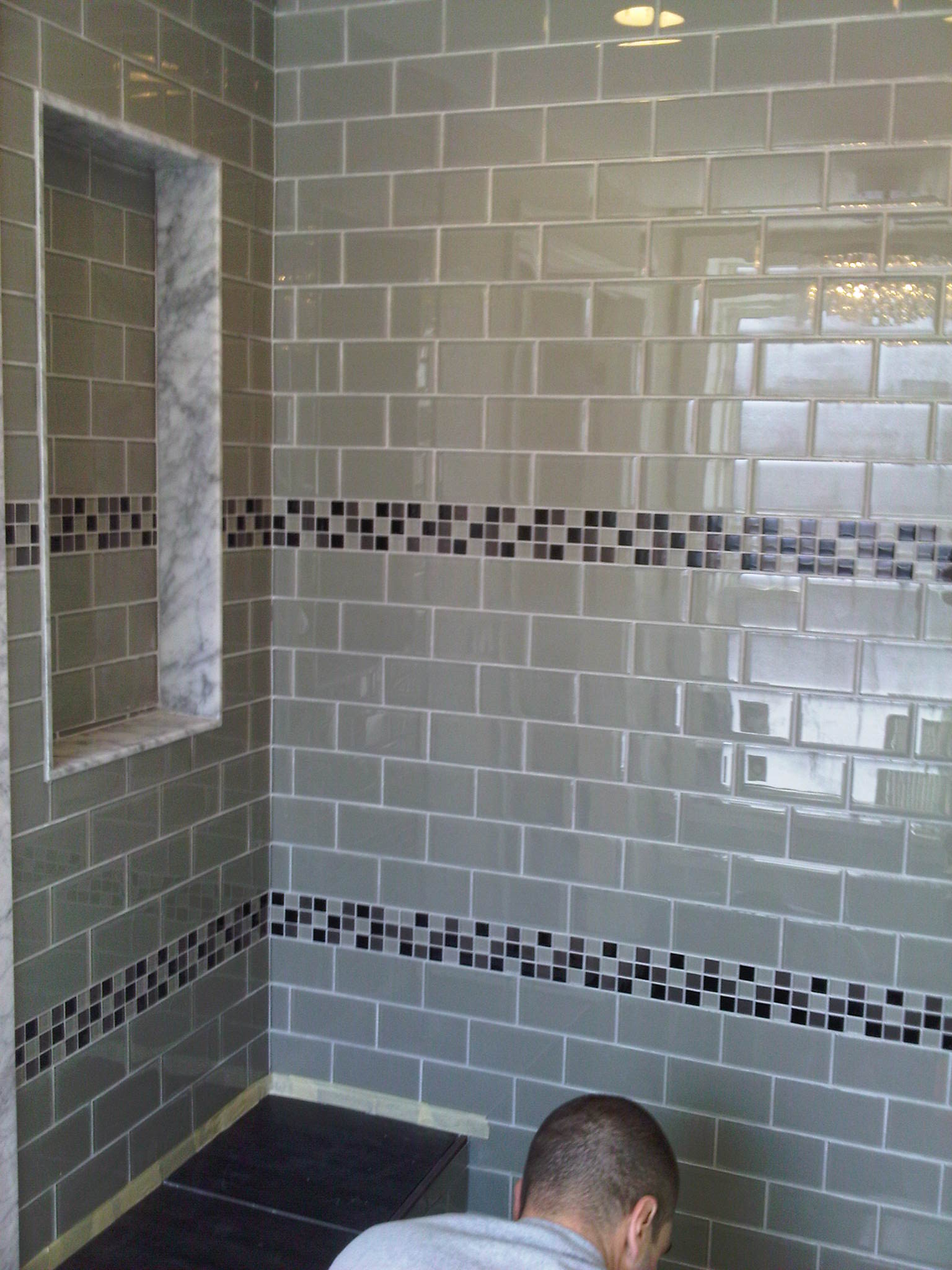 bathroom tile designs glass mosaic photo - 4