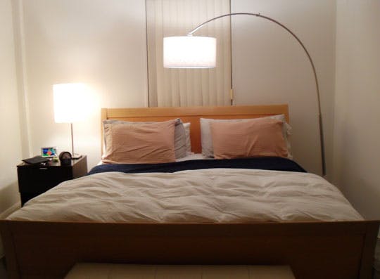 bedroom arc lamp photo - 2