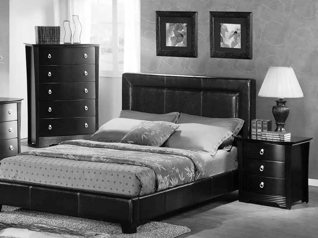 bedroom furniture black and silver photo - 3