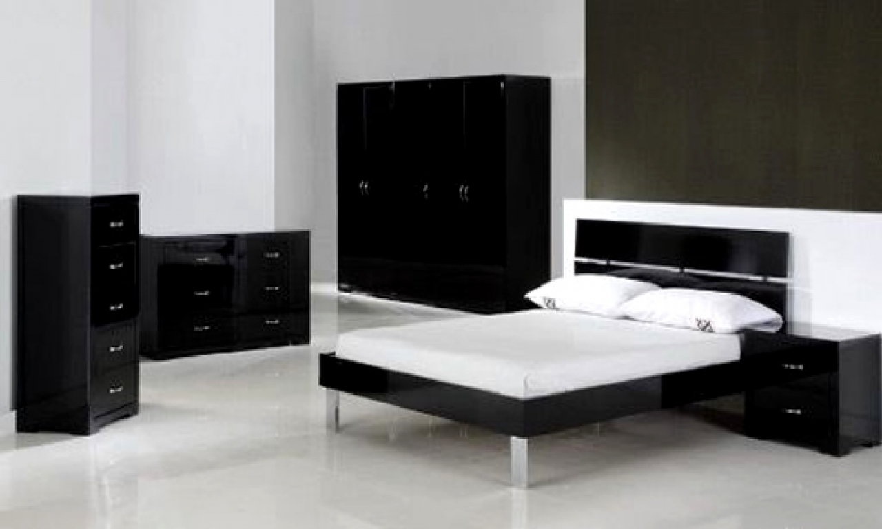 bedroom furniture black and white photo - 4