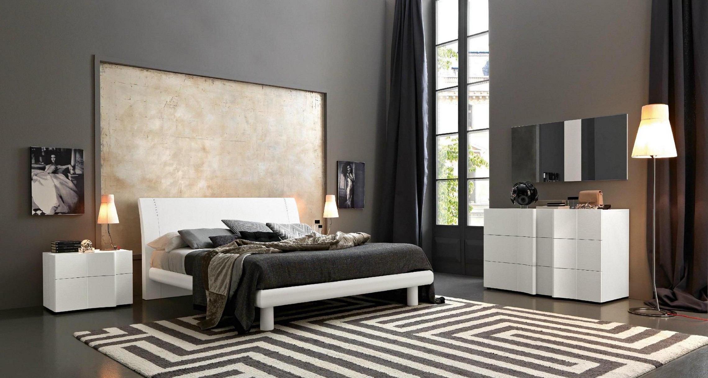 bedroom furniture black and white photo - 7