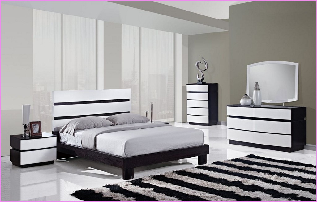 bedroom furniture black and white photo - 8