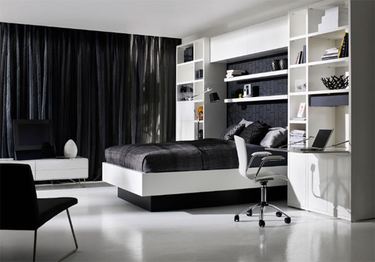 bedroom furniture black and white photo - 9