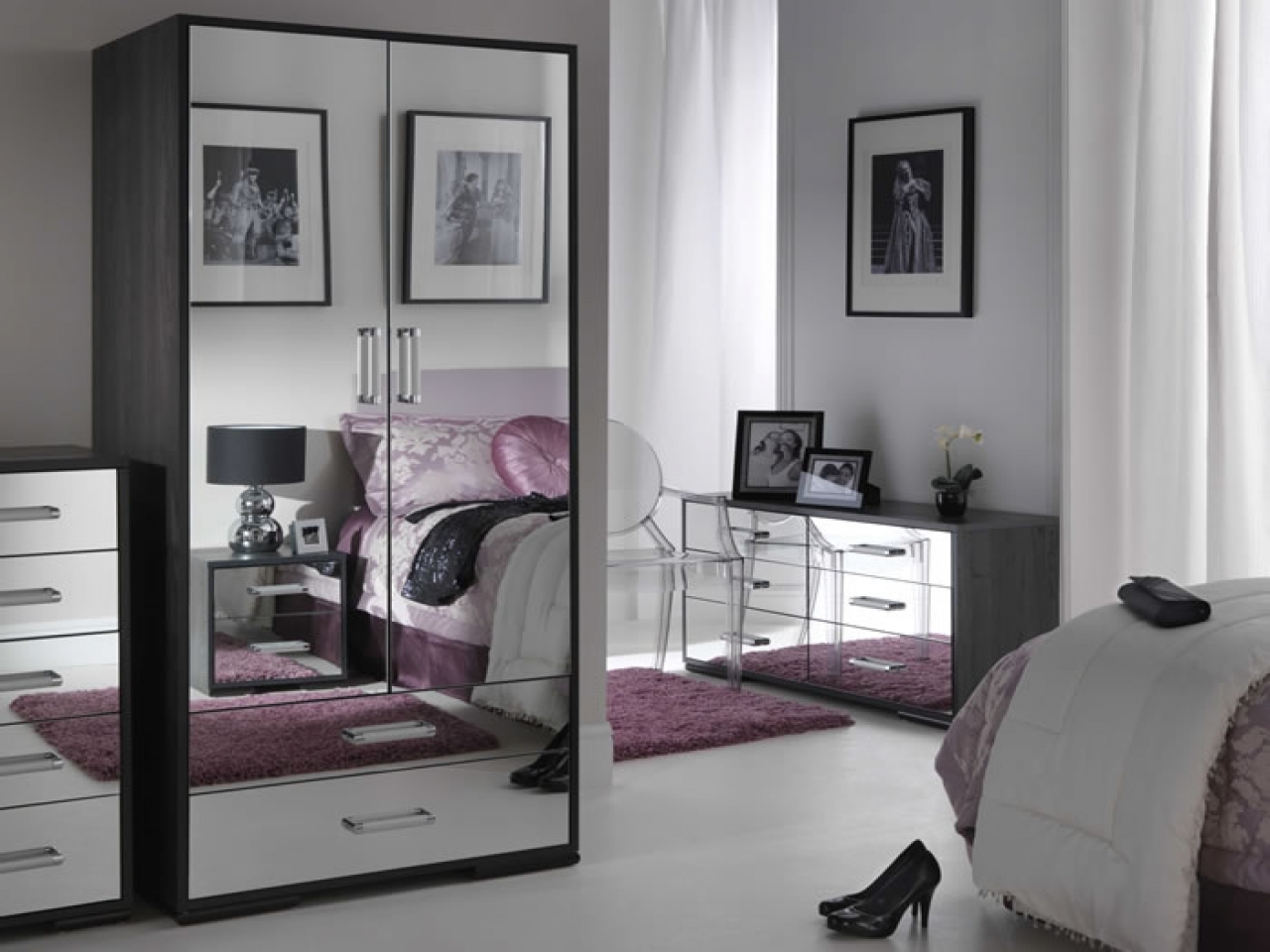 bedroom furniture black glass photo - 6