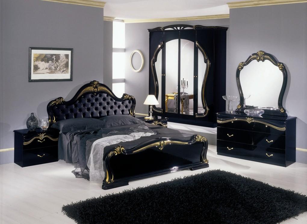 bedroom furniture black white photo - 3