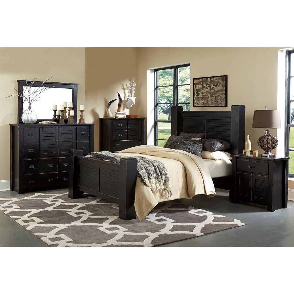bedroom furniture sets queen black photo - 3