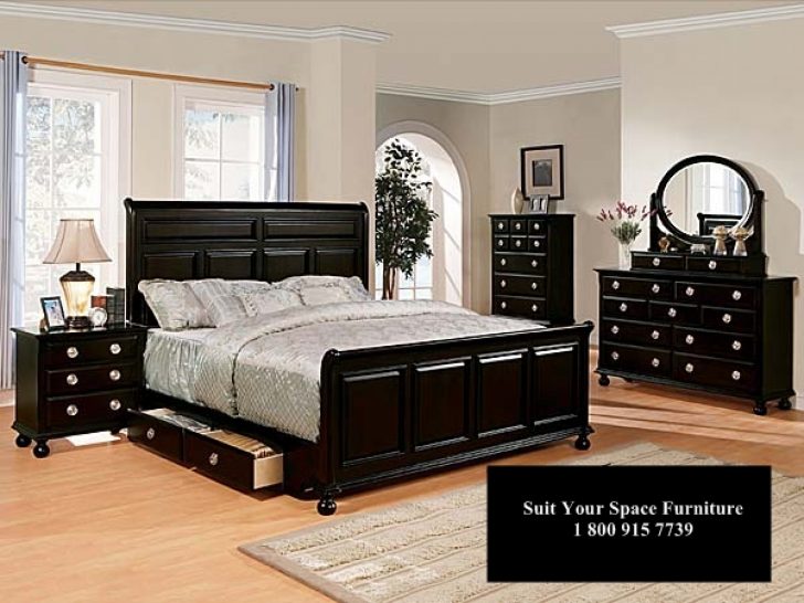 bedroom furniture sets queen black photo - 6