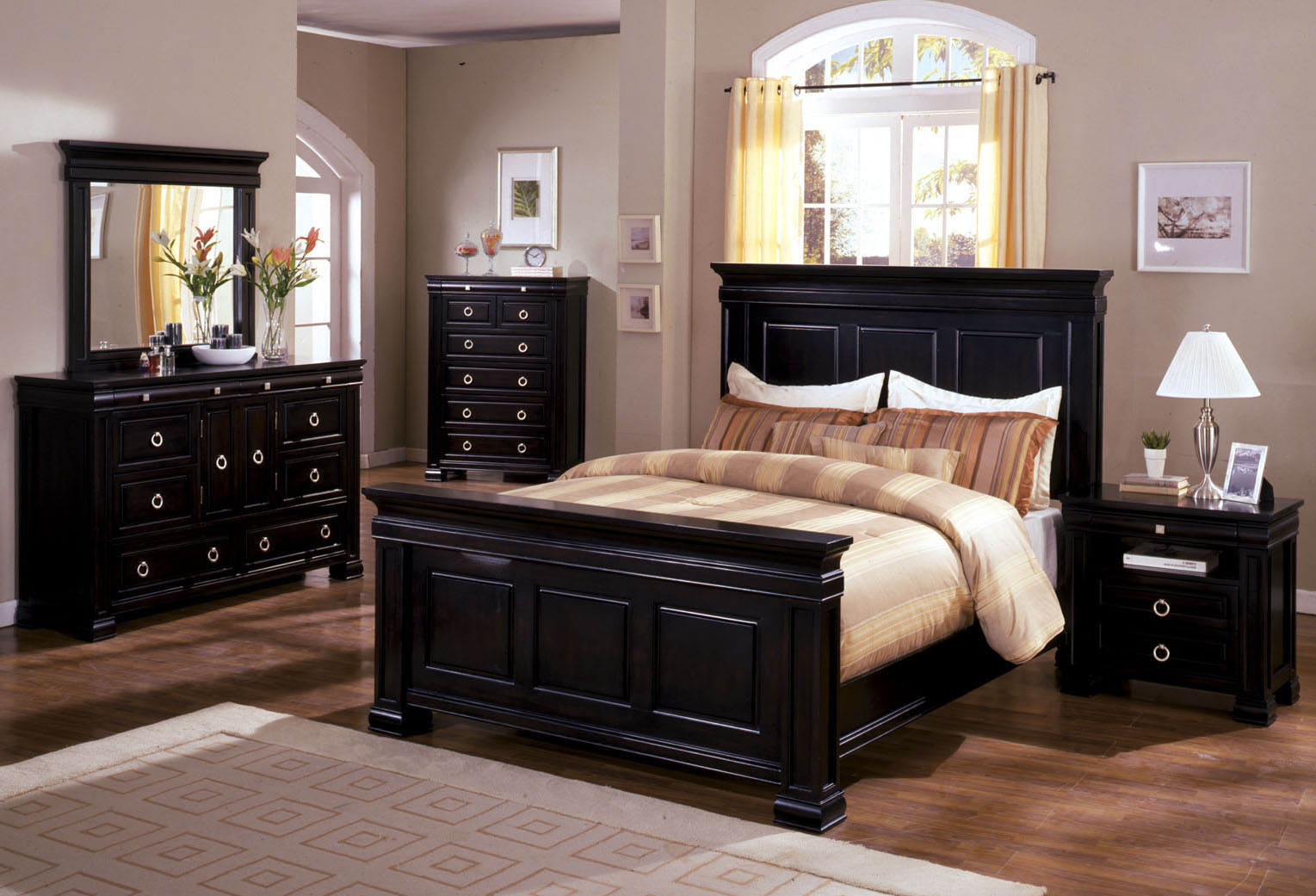 bedroom furniture sets queen black photo - 8