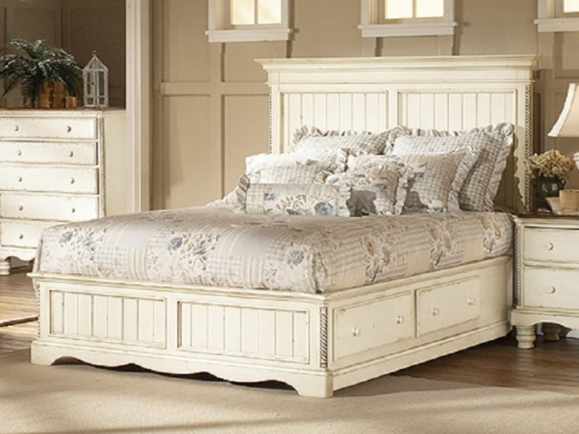 bedroom furniture white distressed photo - 5