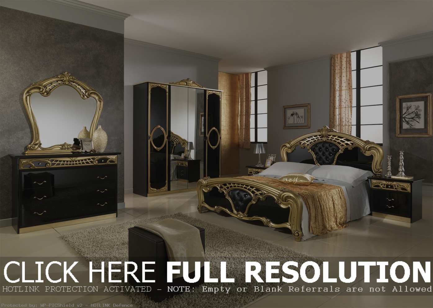 black and gold bedroom design photo - 4
