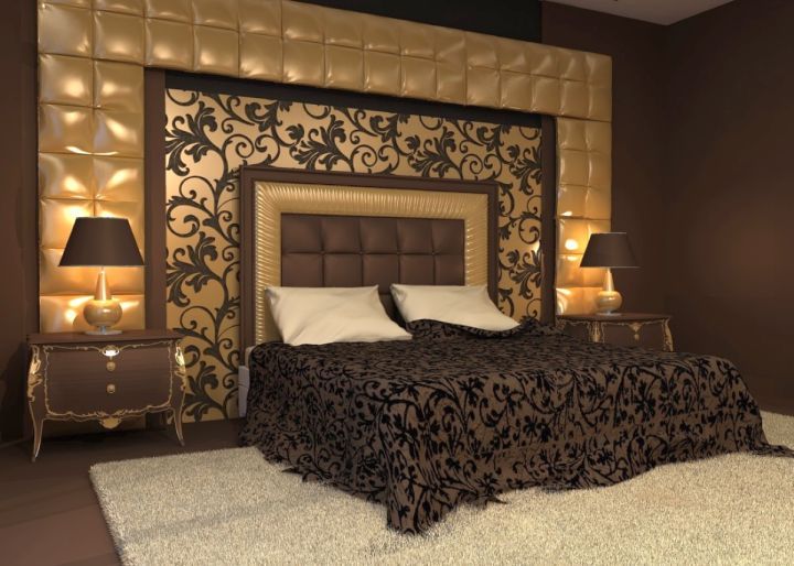 black and gold bedroom design photo - 8
