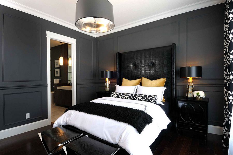 black and gold bedroom design photo - 9