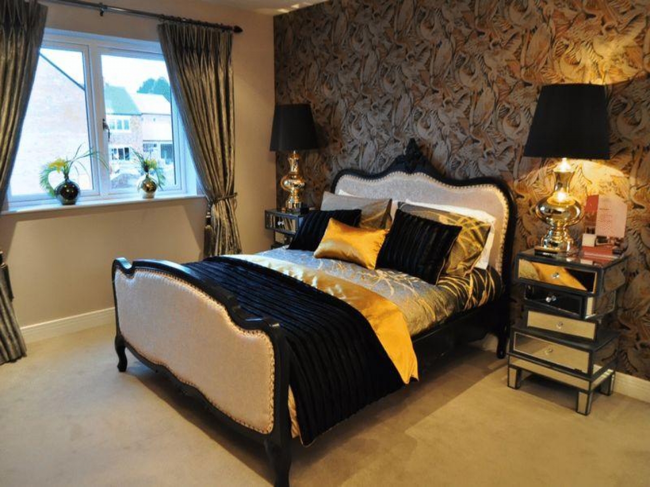 black and gold bedroom design ideas photo - 8
