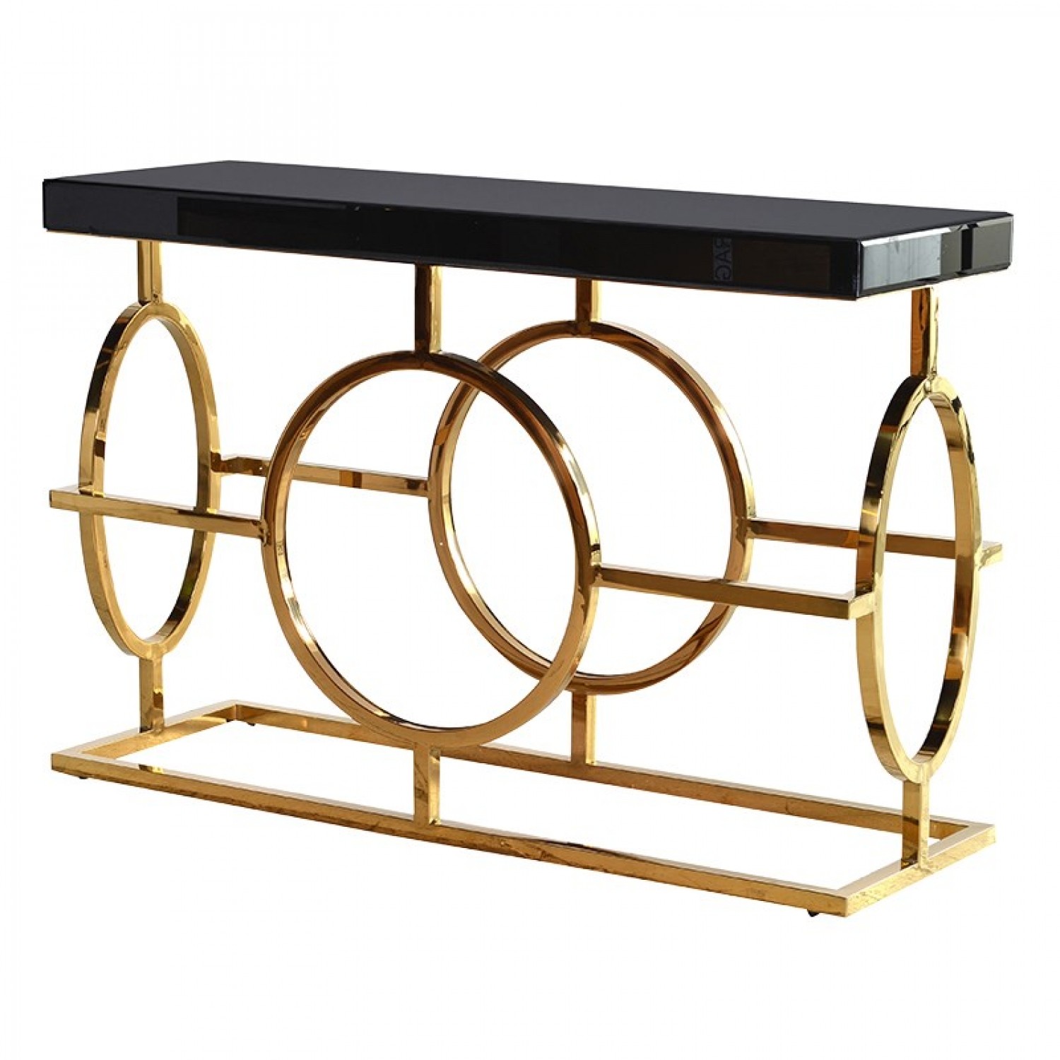 black and gold sofa table photo - 1