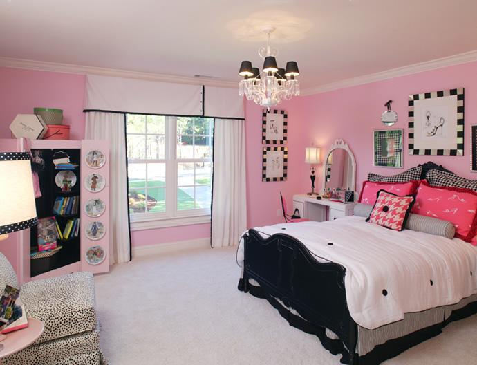 black and pink bedroom designs photo - 1