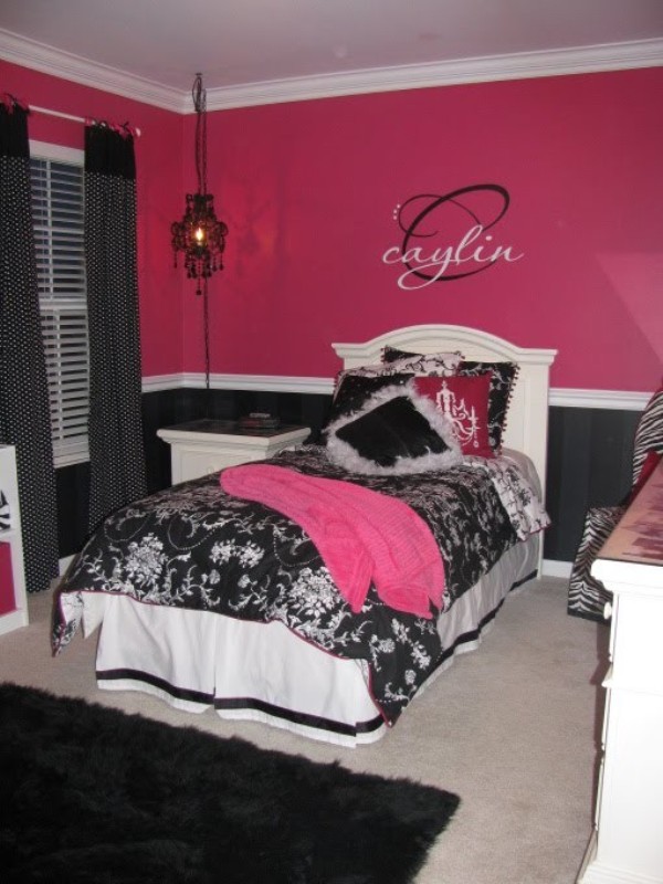 black and pink bedroom designs photo - 6