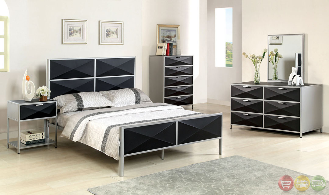 black and silver bedroom sets photo - 3