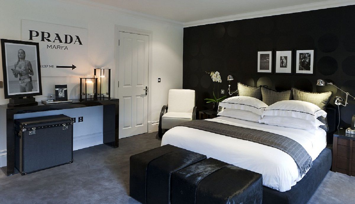 black and white bedroom designs for men photo - 3