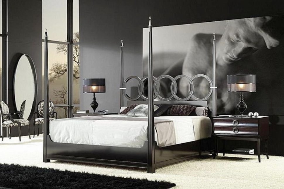 black and white bedroom designs for men photo - 7