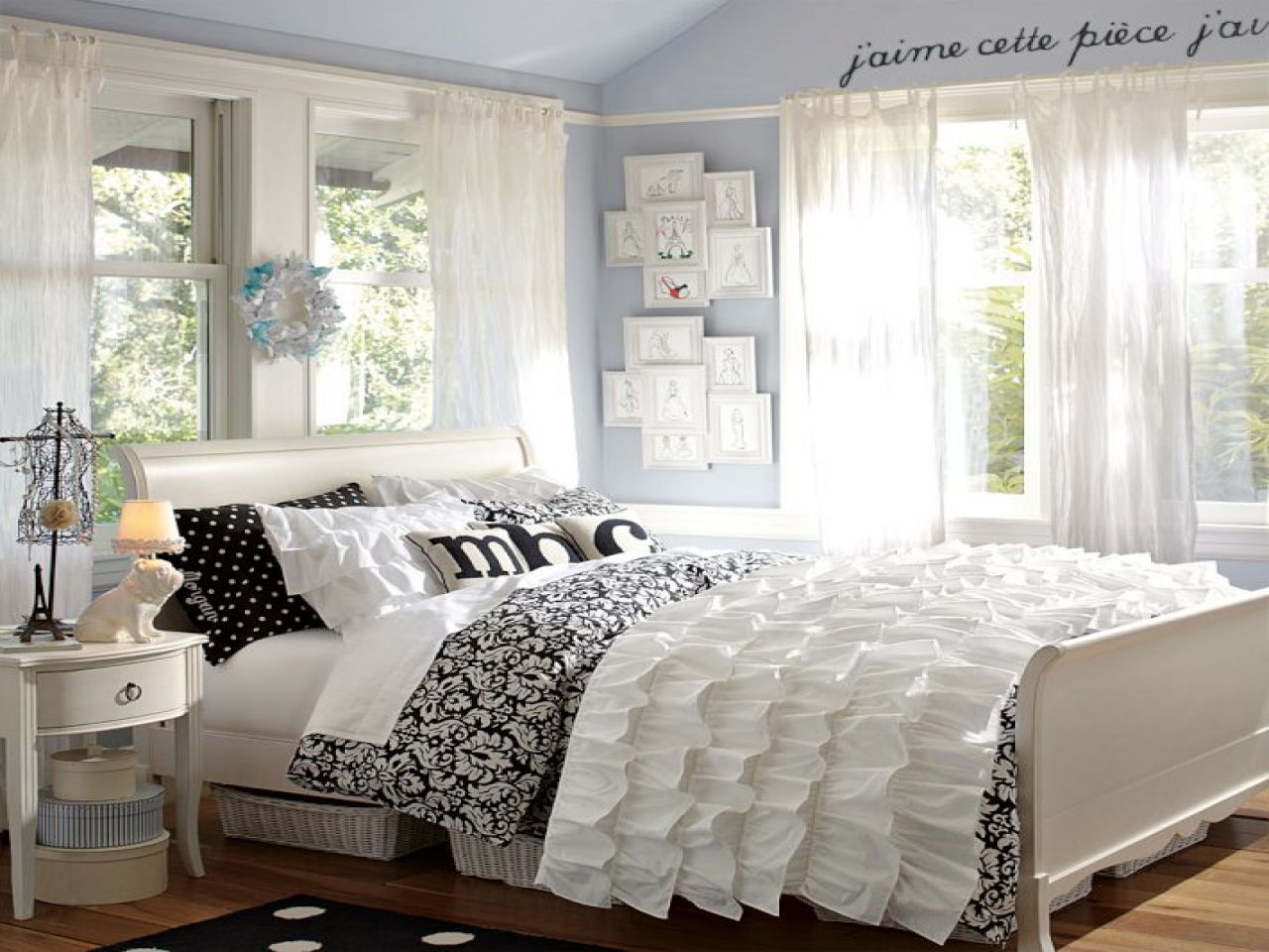 black and white bedroom designs for teenage girls photo - 1