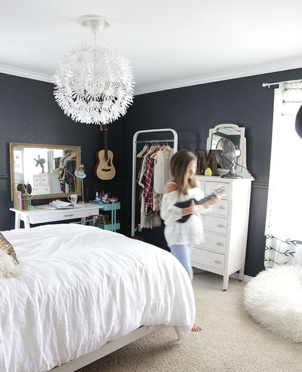 black and white bedroom designs for teenage girls photo - 4