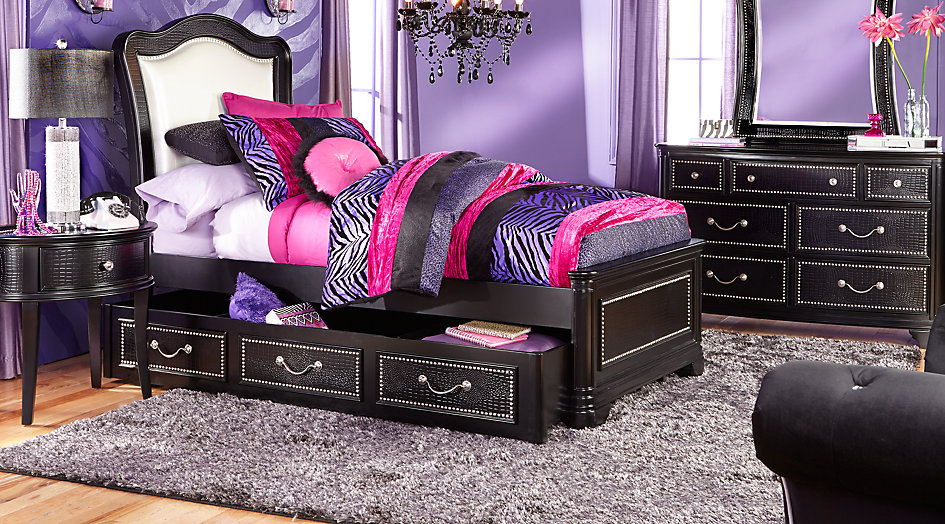 black bedroom furniture sets girls photo - 2