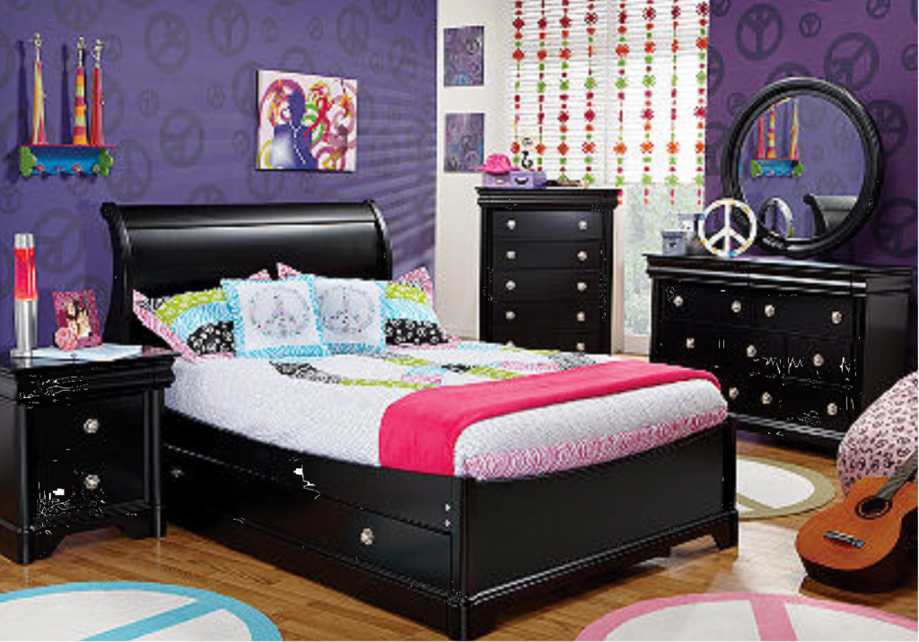 black bedroom furniture sets girls photo - 9