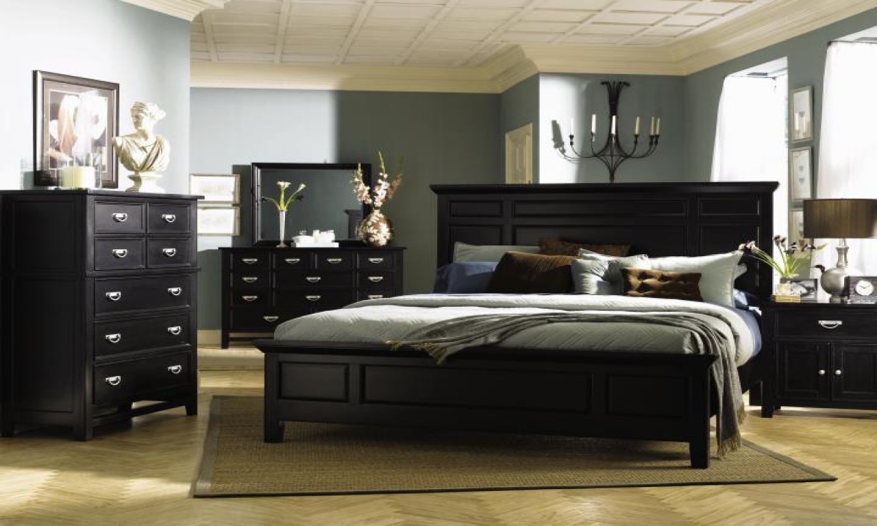 black bedroom furniture sets king photo - 1