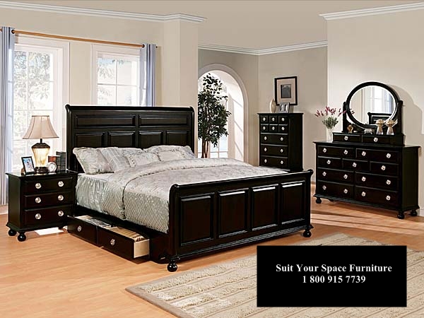 black bedroom furniture sets king photo - 10