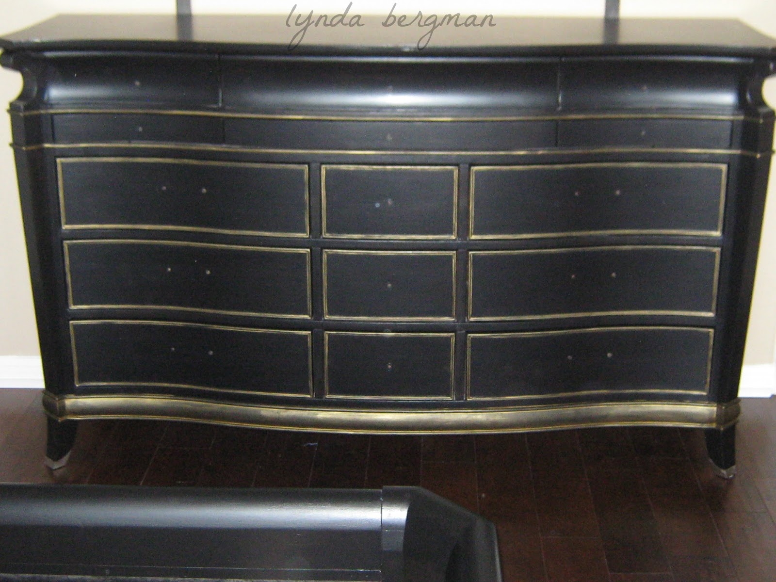 black bedroom furniture with gold trim photo - 2