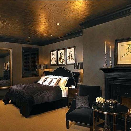 black bedroom furniture with gold trim photo - 6